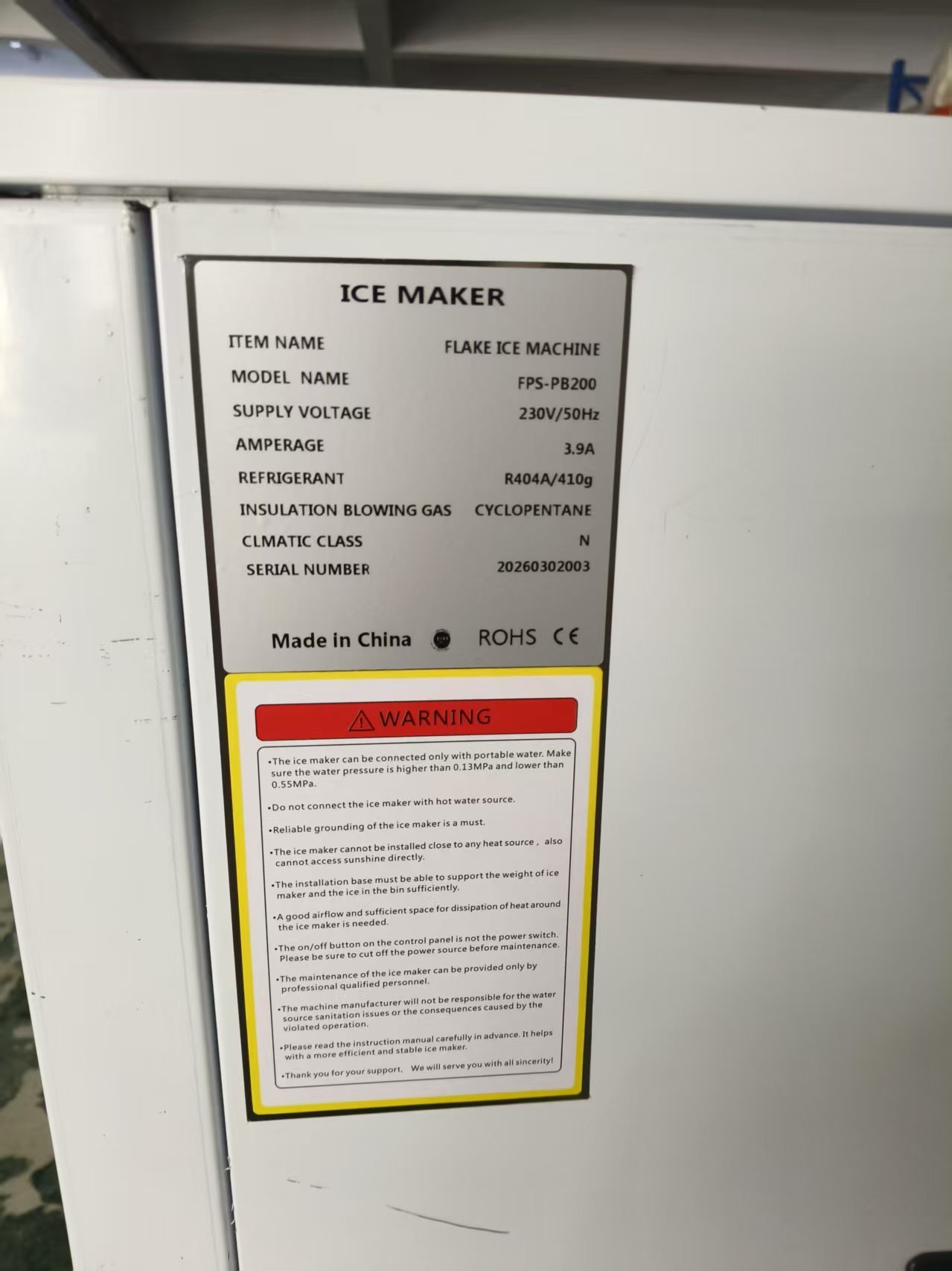 ArcticSalt Flake Ice Maker Machine 200kg/24hrs