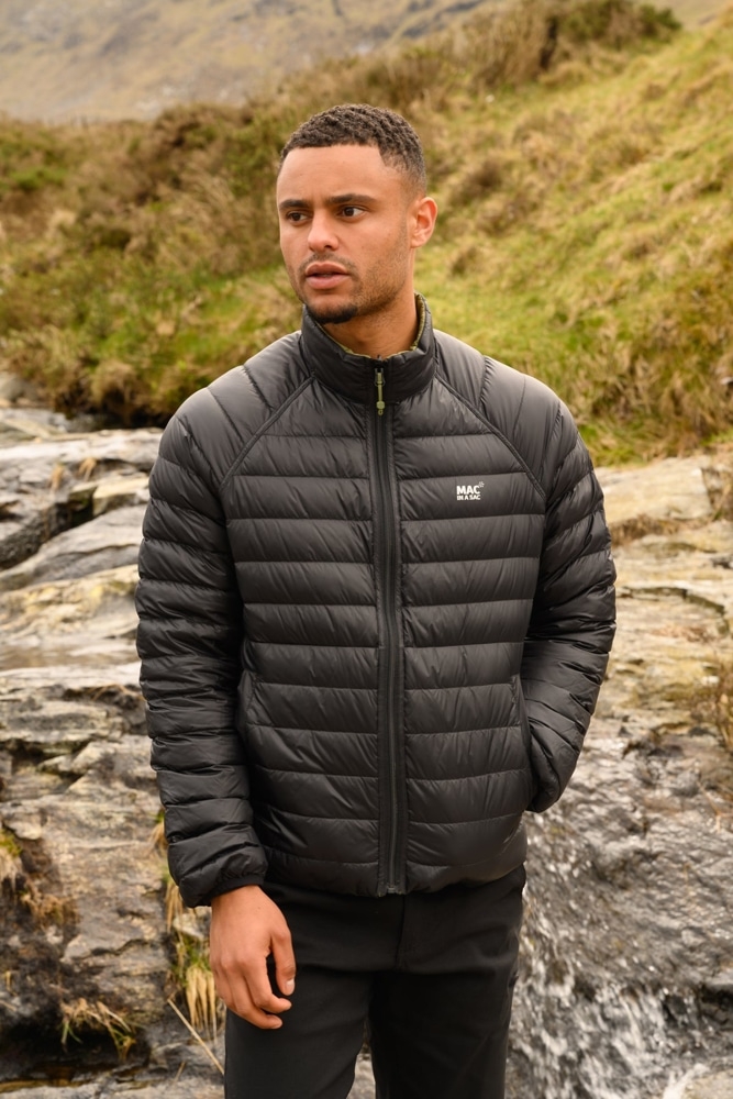 Mac in a Sac Polar Mens Reversible Down Jacket Khaki/Black L