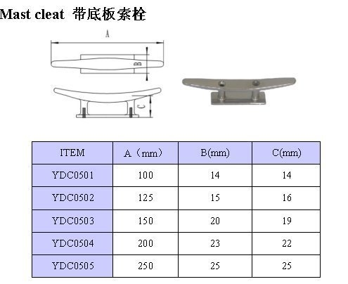 316 Stainless Steel Hollow Base Cleat