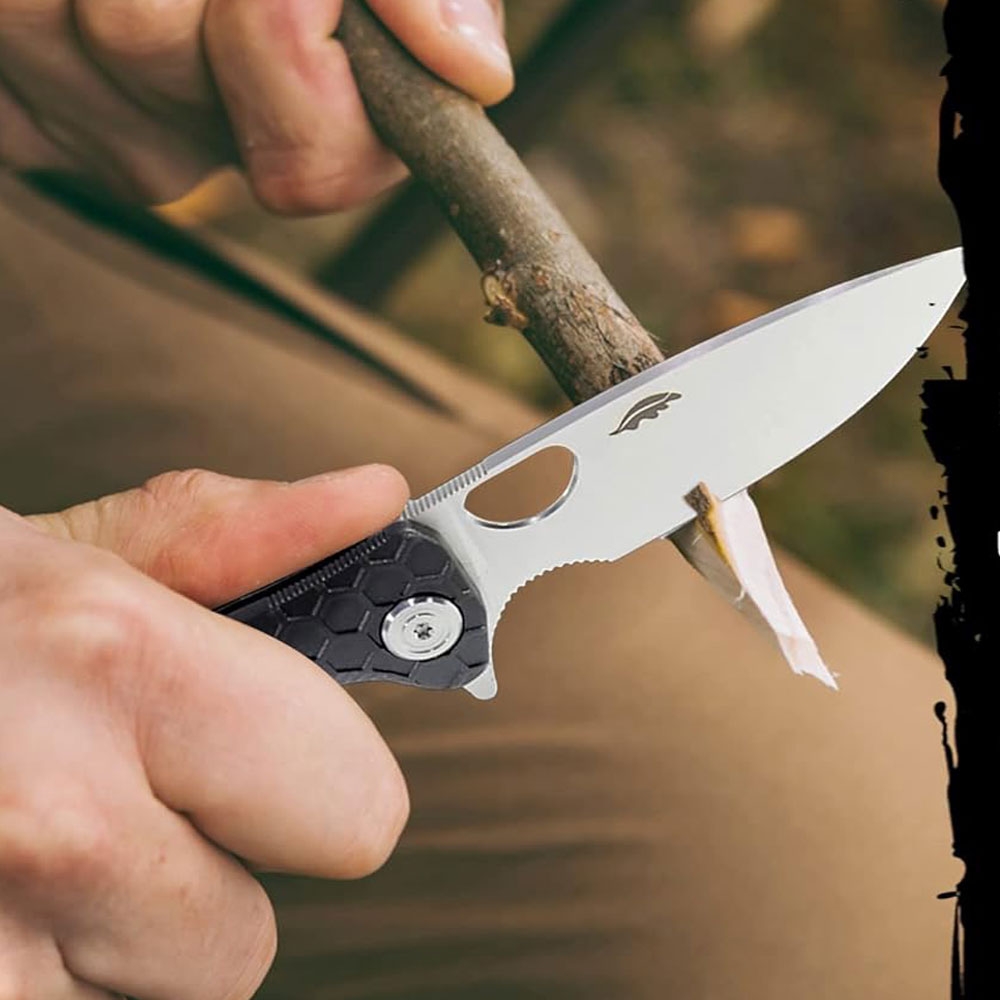 Honey Badger Drop Point Flipper Pocket Knife Large 9cm