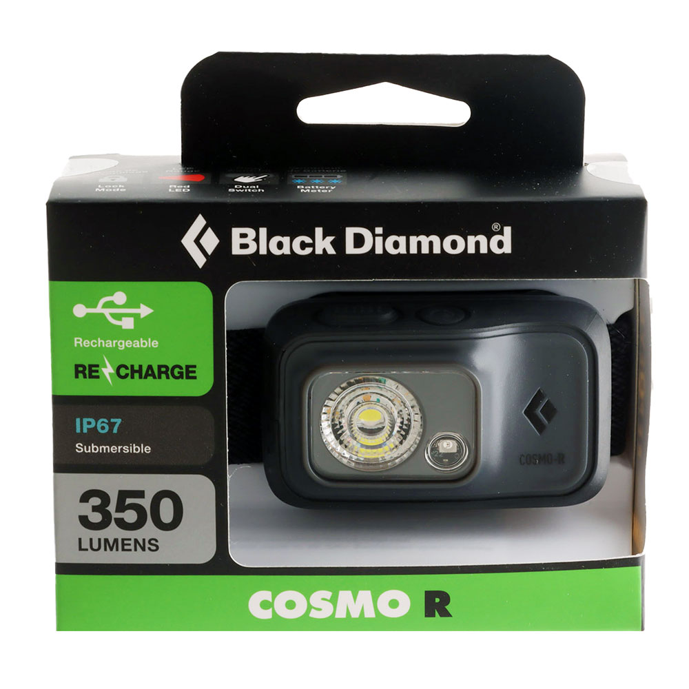 Black Diamond Cosmo-R Rechargeable Headlamp 350lm Grey