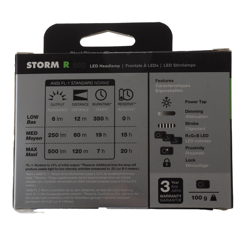 Black Diamond Storm-R Rechargeable Headlamp 500lm Red