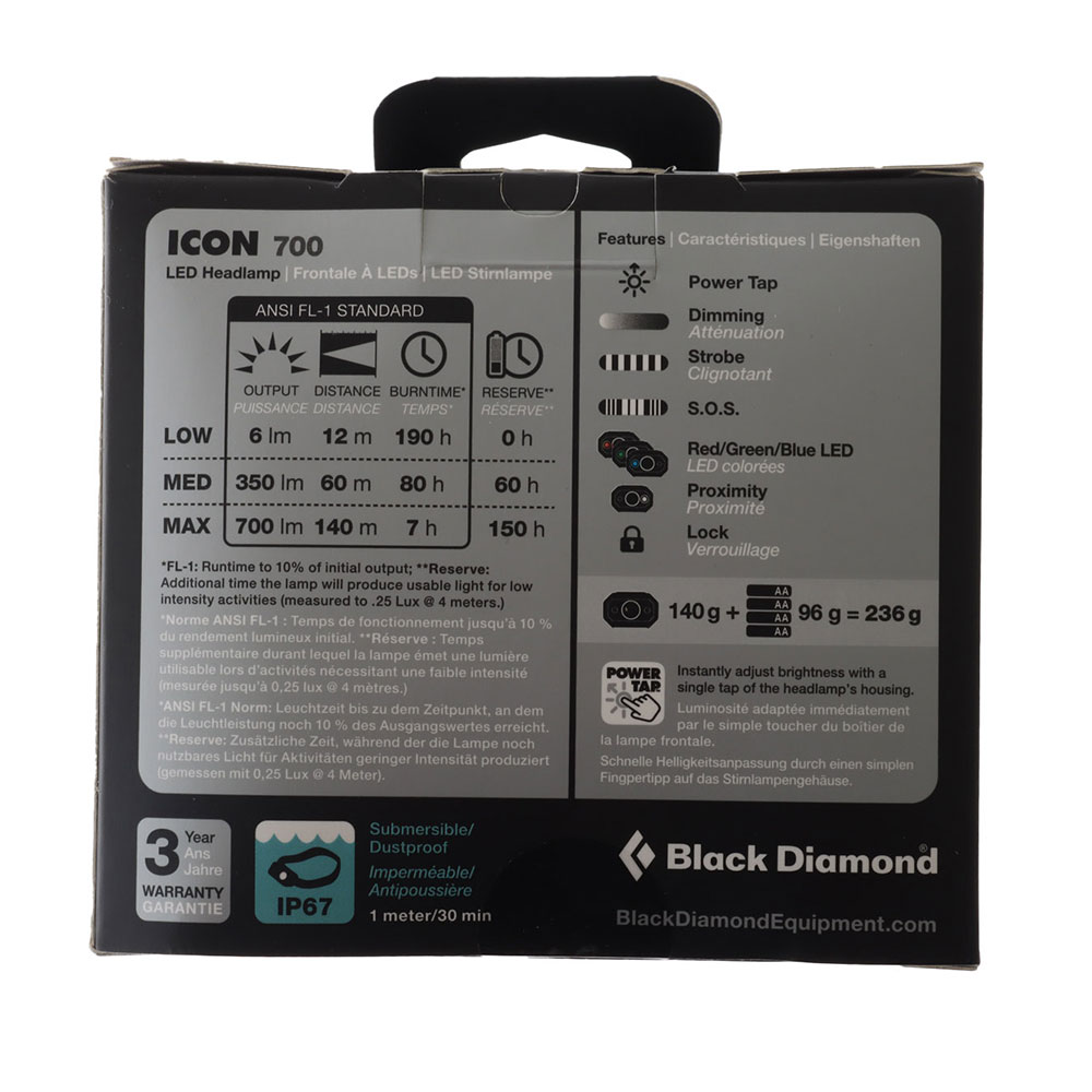 Black Diamond Icon Headlamp 700lm Grey