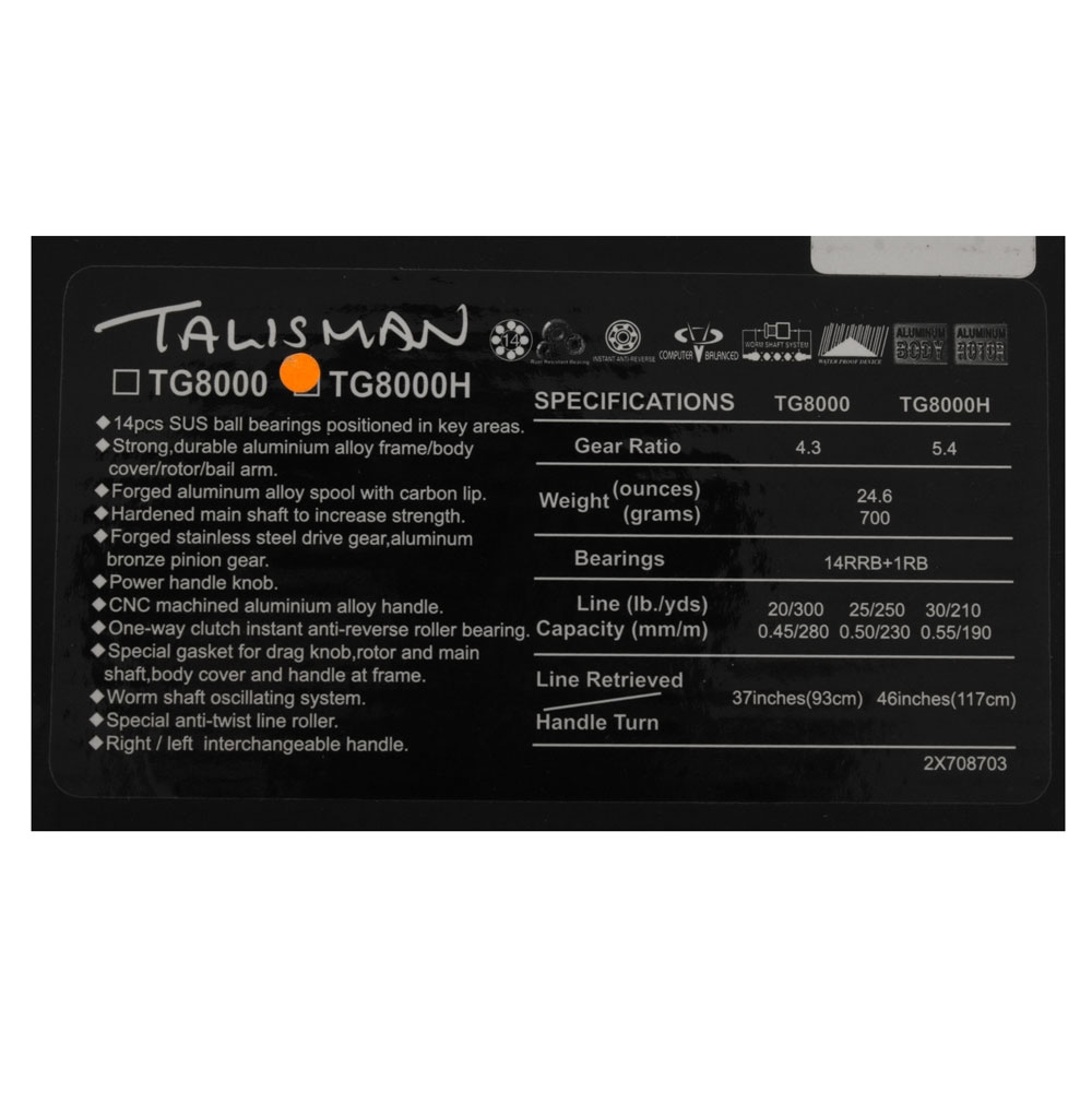TiCA Talisman TG8000H Spin Jigging Reel