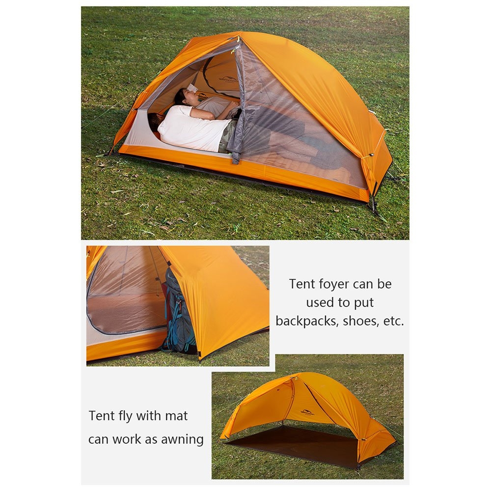 Naturehike Ultralight 2 Person Backpacking Tent Orange