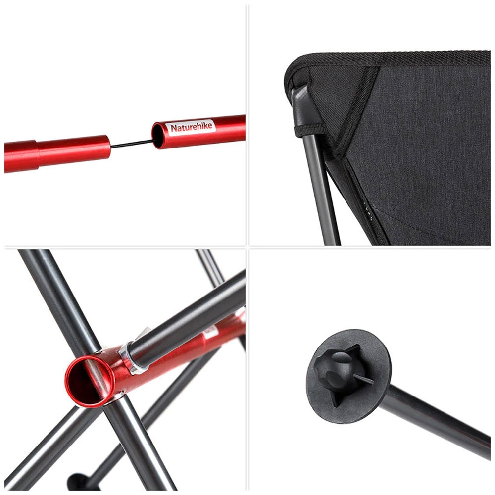 Naturehike Moon Lightweight Portable Folding Camping Chair Black