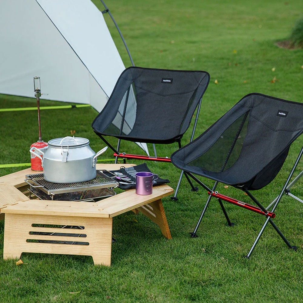 Naturehike Moon Lightweight Portable Folding Camping Chair Black