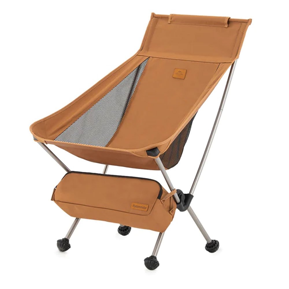 Naturehike Moon High Back Portable Folding Camping Chair Brown/Orange - Ex Display model