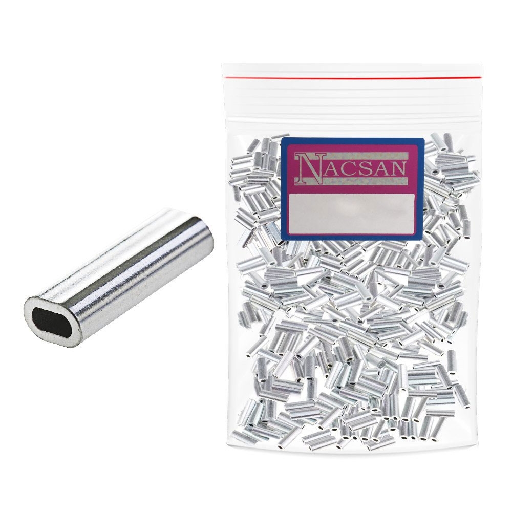 Nacsan Aluminium Crimp Sleeves Bulk Pack 450-550lb Qty 500