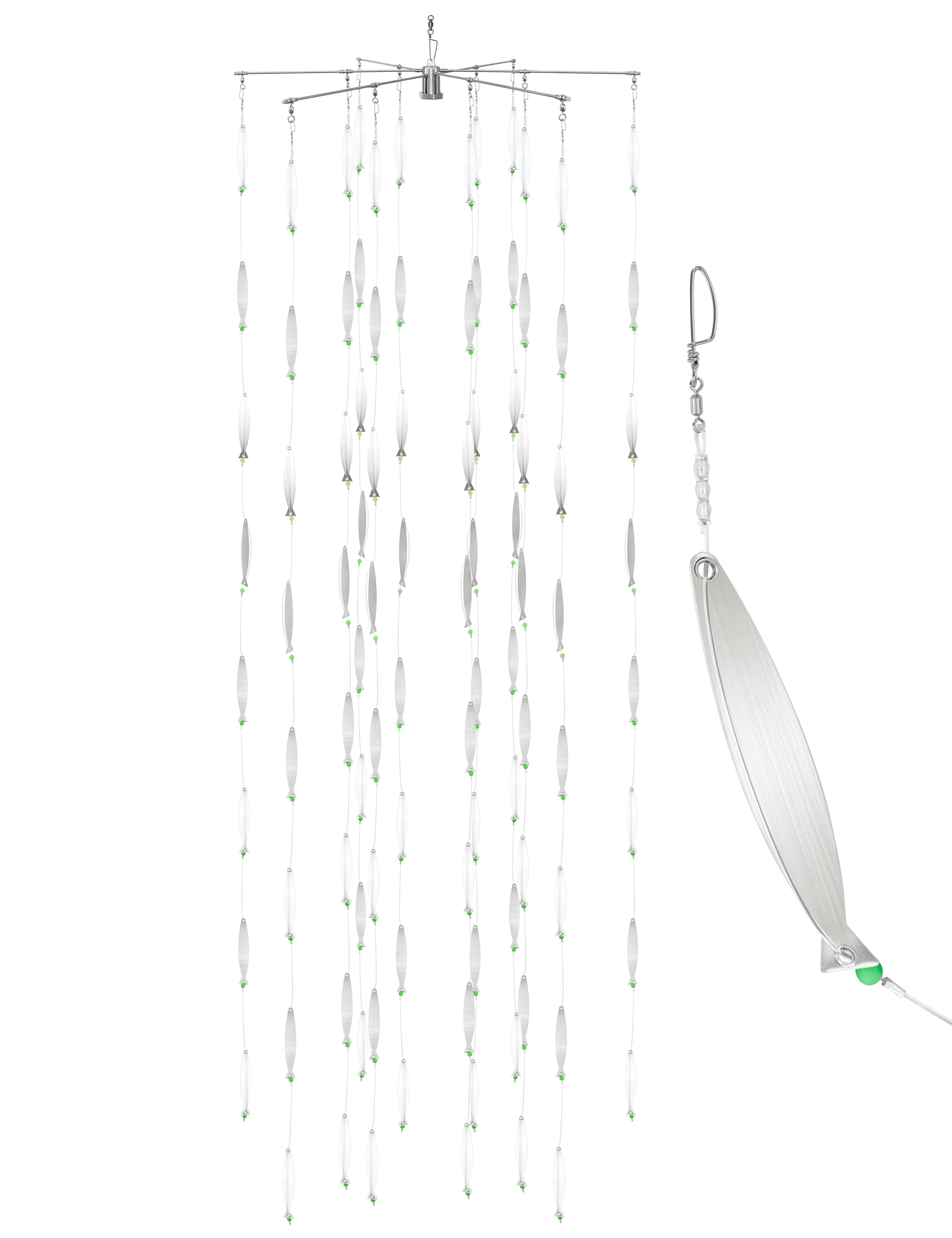 BlueWing Bulletproof Dredge Teaser with Stainless Steel Fish 48in