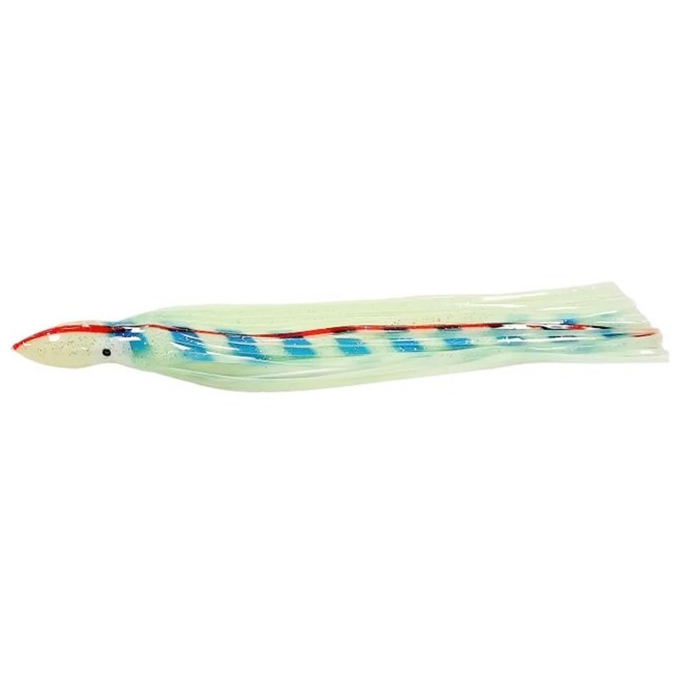 Sea Harvester Trolling Lure Replacement Skirt 35cm Lumo with Blue Strips