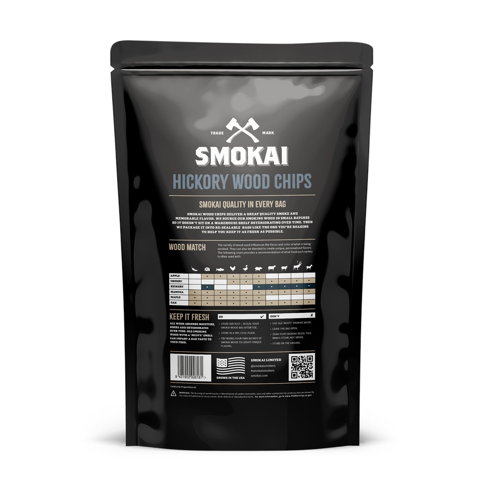Smokai Premium Hickory Wood Smoker Chips 6L 