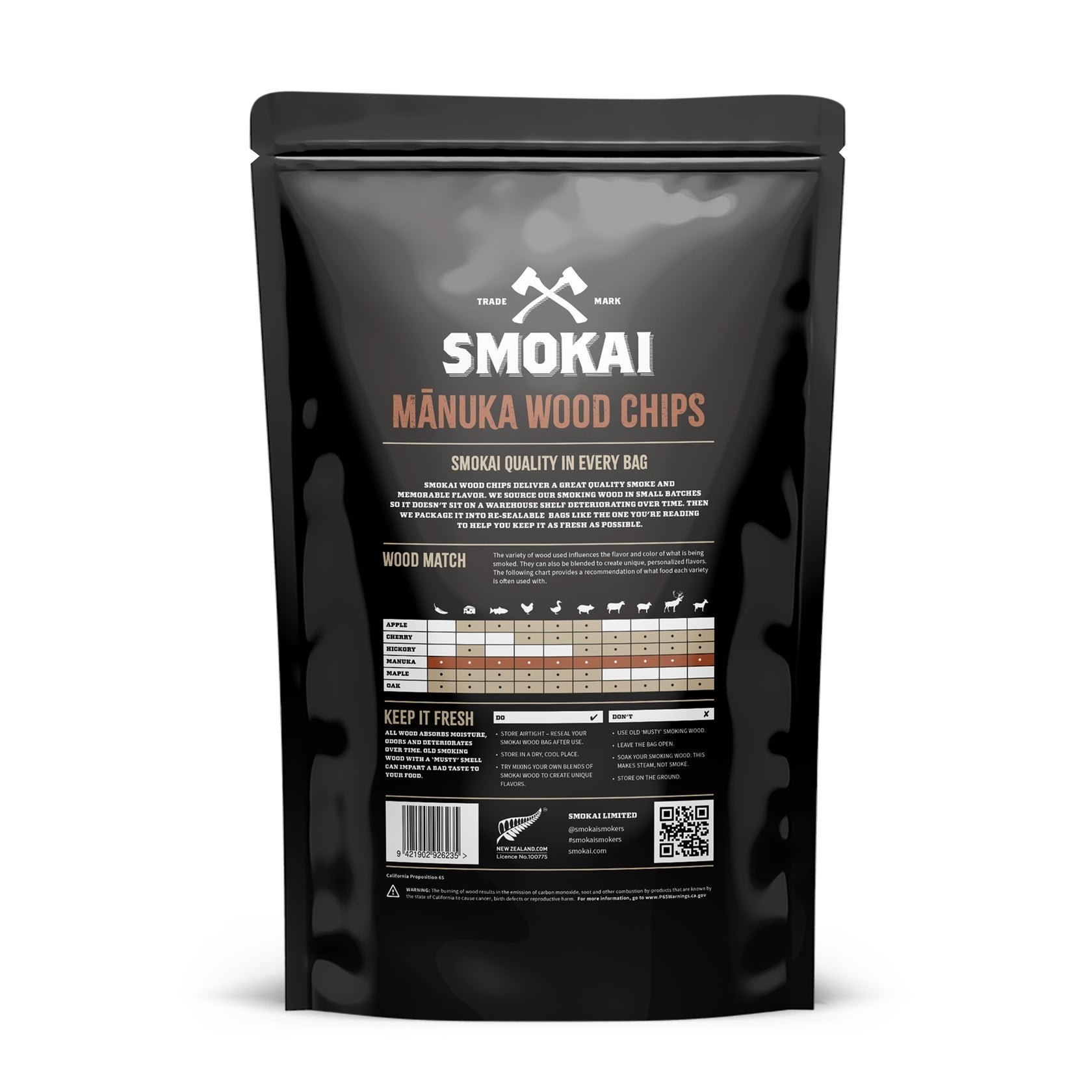 Smokai Premium Manuka Wood Smoker Chips 6L 
