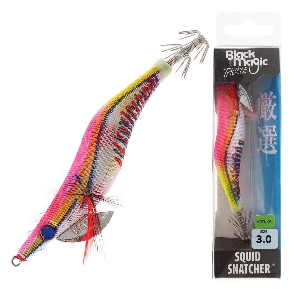 Black Magic Squid Snatcher Squid Jig Natural Size 3 Party Time