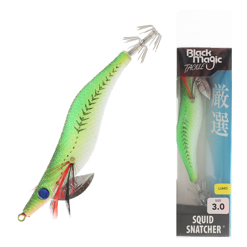 Black Magic Squid Snatcher Squid Jig Lumo Size 3 Sea Grass Glow