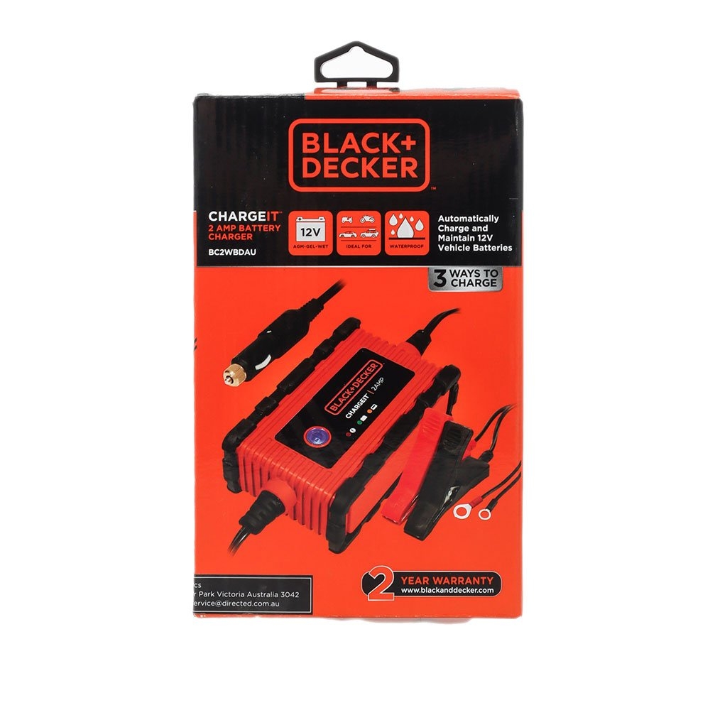 BLACK+DECKER Waterproof Battery Charger/Maintainer 2A