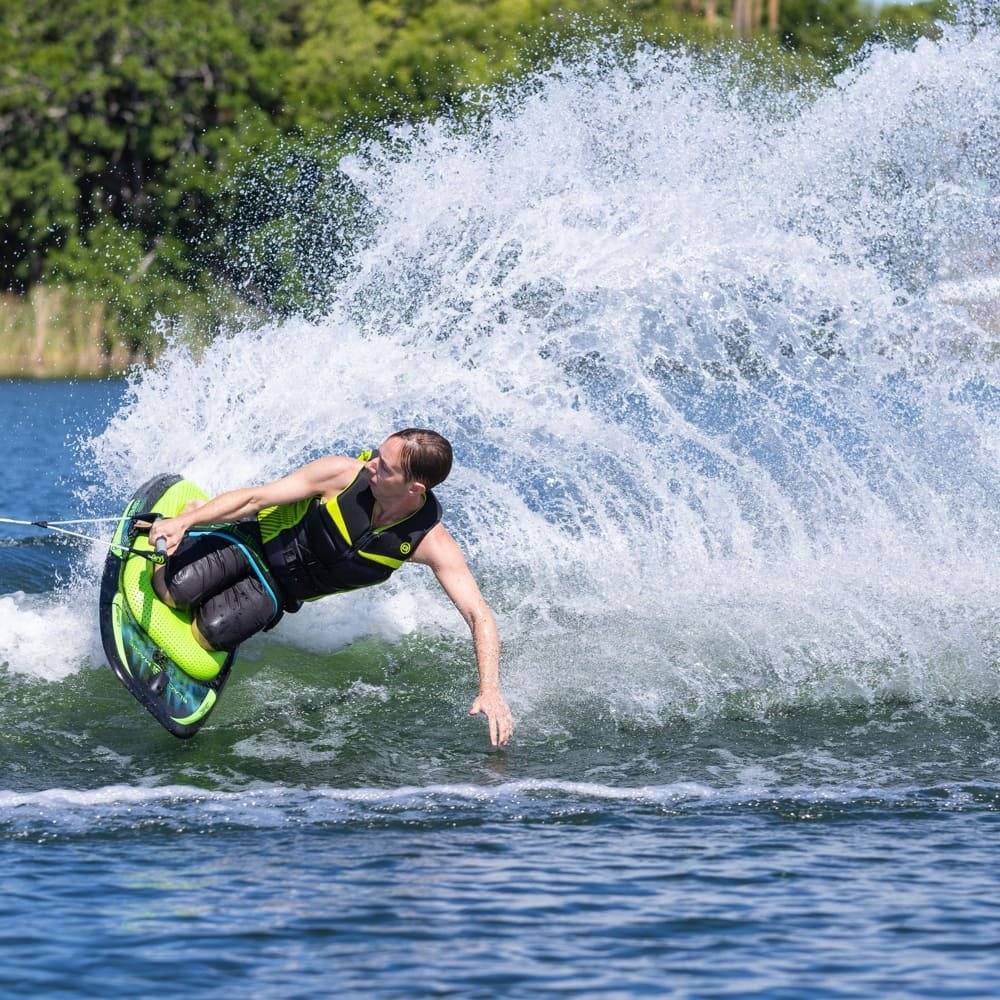 O'Brien Black Magic Kneeboard with Hook Black/Green