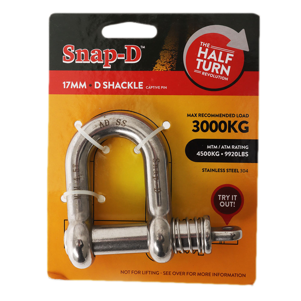 Snap-D 304 Stainless Steel D-Shackle 17mm 3000kg