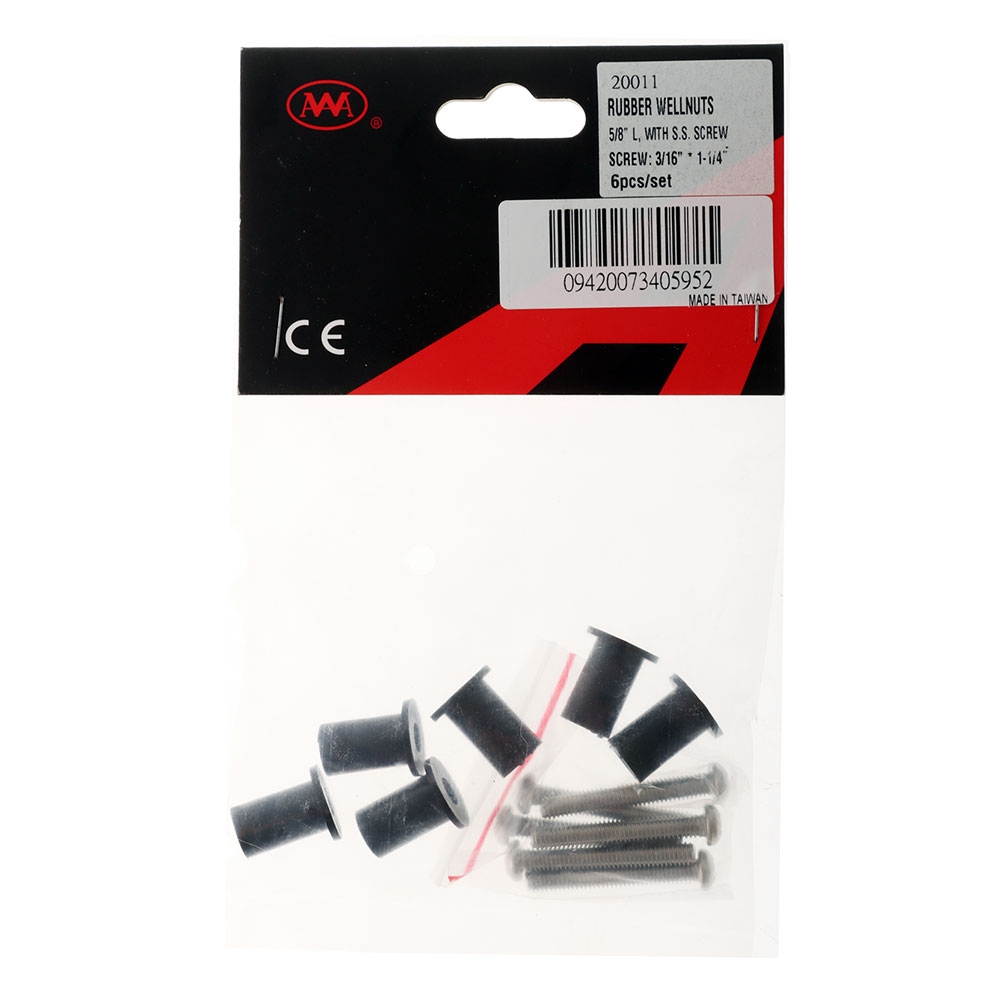 AAA Well Nuts with Stainless Steel Screws for Kayaks and Boats
