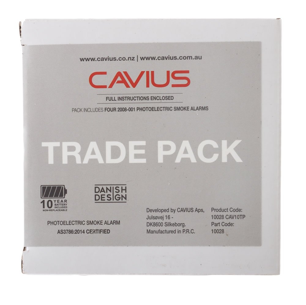 Cavius Nano Photoelectric 10-Year Battery Operated Smoke Alarm 4-Pack