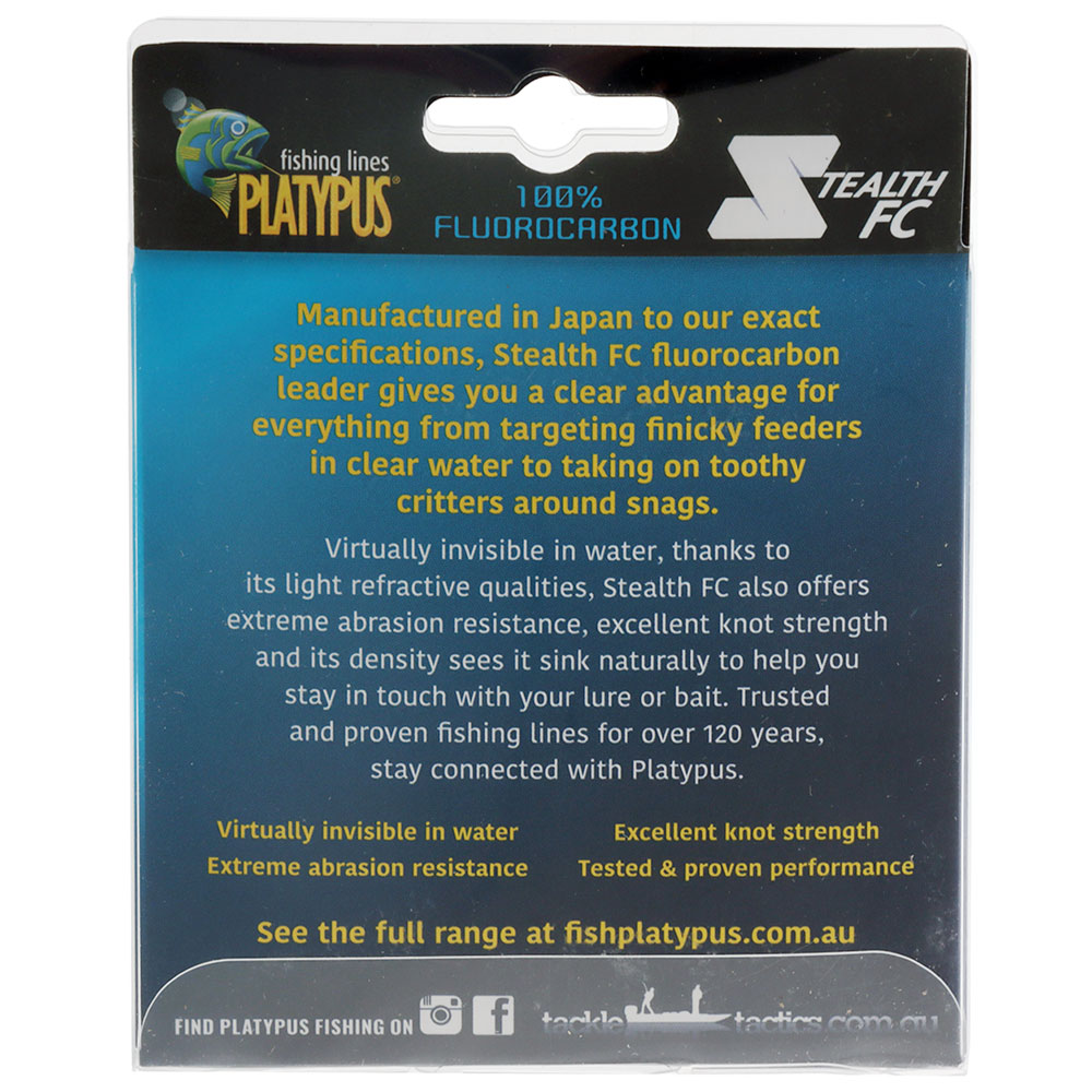 Platypus Stealth FC Flurocarbon Leader 80m 20lb
