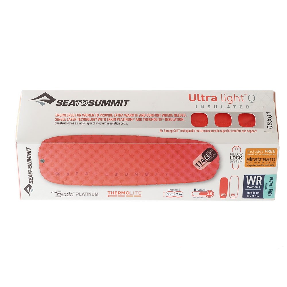 Sea to Summit Womens Ultralight Insulated Mat Coral Regular