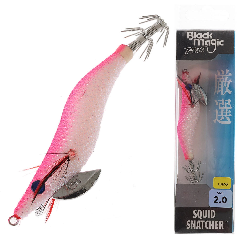 Black Magic Squid Snatcher Squid Jig Lumo Size 2 Pink Ice Glow