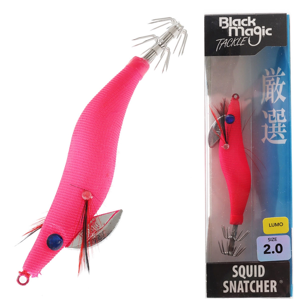 Black Magic Squid Snatcher Squid Jig Lumo Size 2 Blush Pink Glow