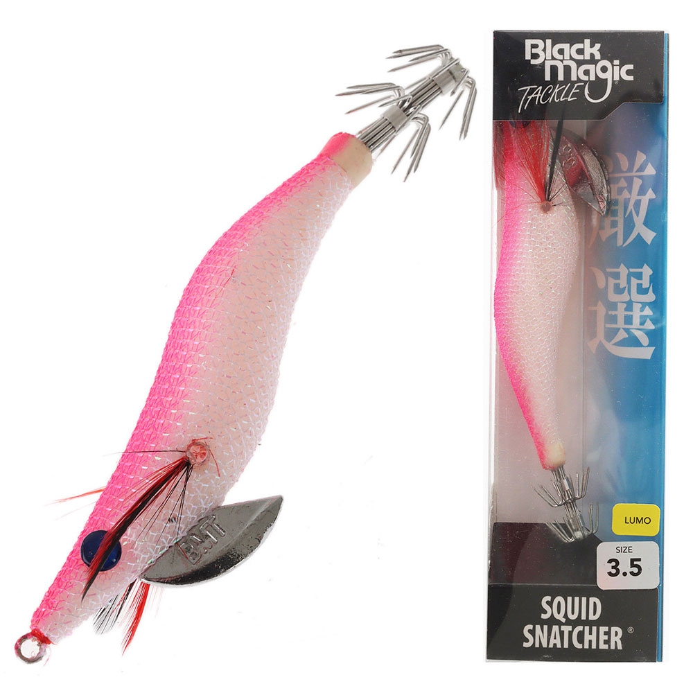 Black Magic Squid Snatcher Squid Jig Lumo Size 3.5 Pink Ice Glow