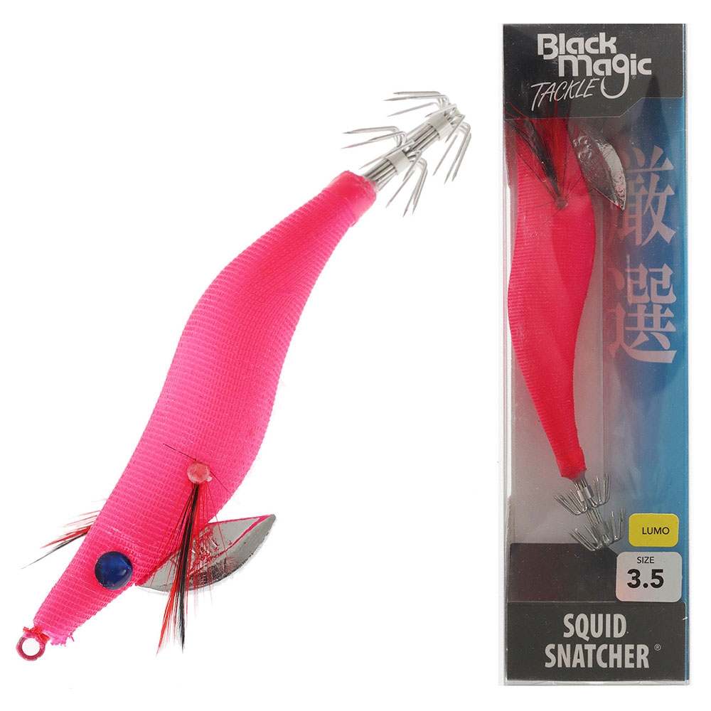 Black Magic Squid Snatcher Squid Jig Lumo Size 3.5 Blush Pink Glow