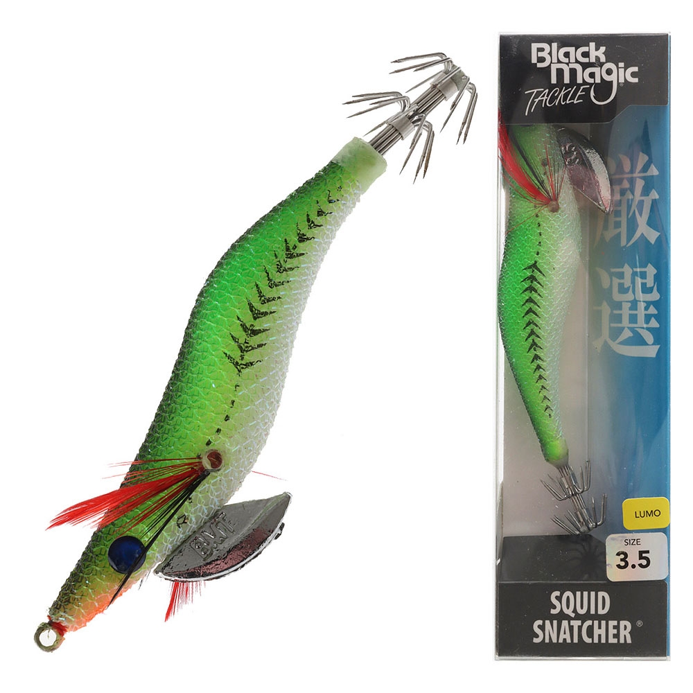 Black Magic Squid Snatcher Squid Jig Lumo Size 3.5 Sea Grass Glow