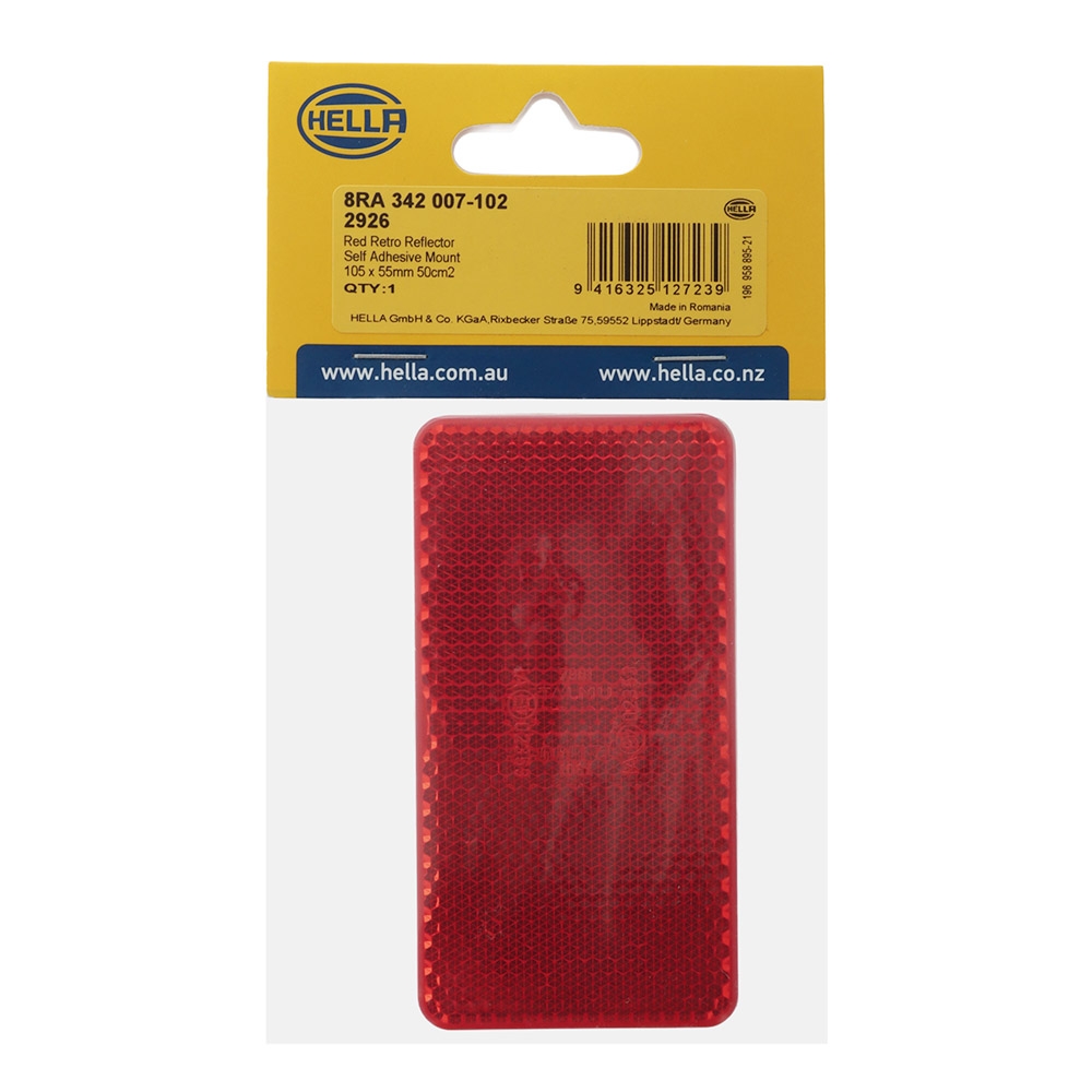 Hella Marine Retro Reflector 105 x 55mm Red