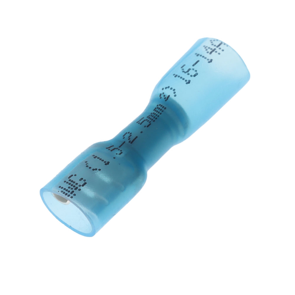 Hella Marine Heat Shrink Fully-Insulated Cable Connectors 6.3mm Blue Qty 10