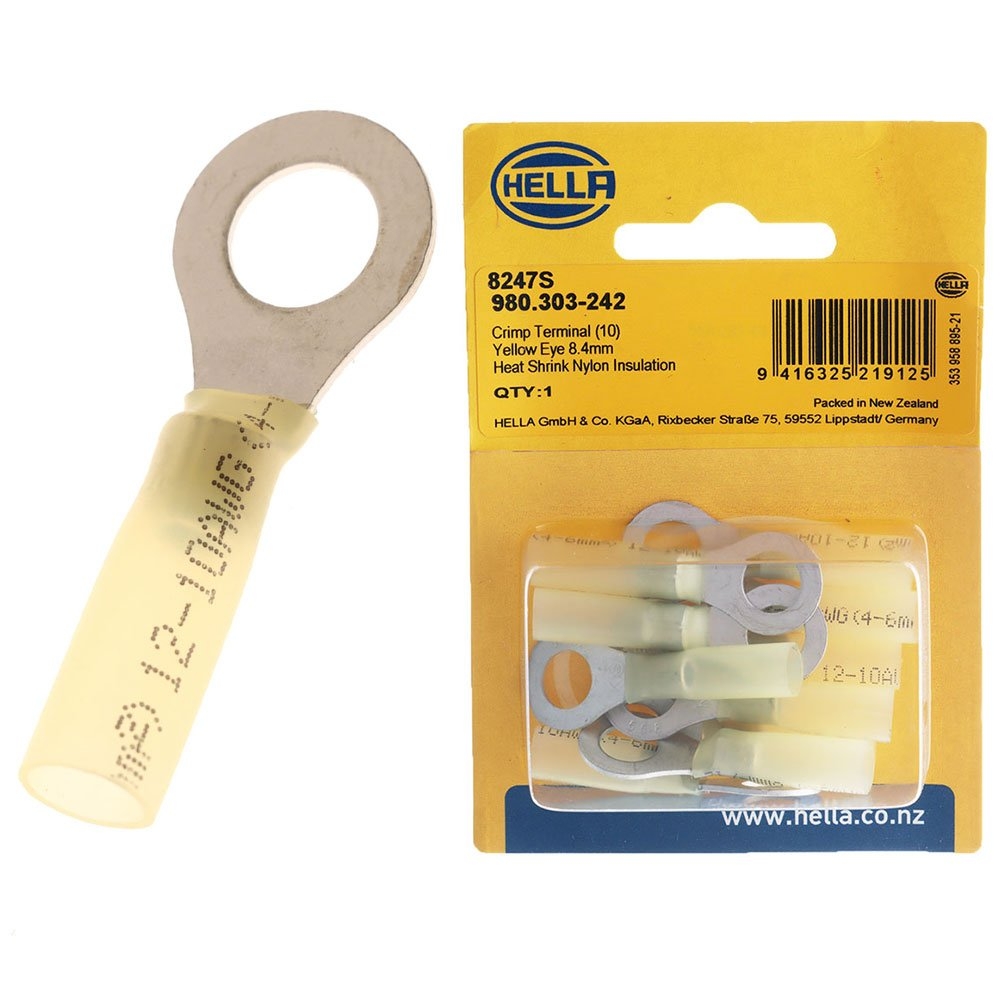 Hella Marine Heat Shrink Crimp Terminal Eye Qty 10
