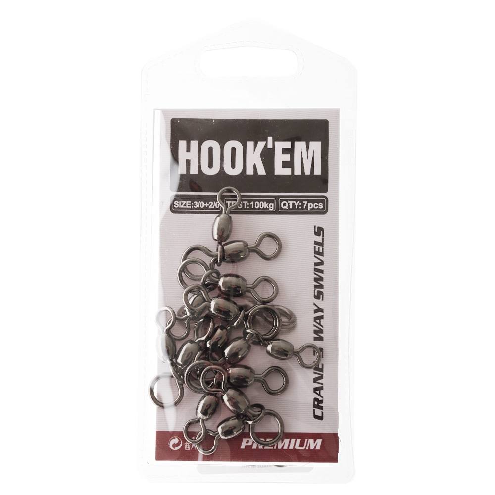 Hook'em Premium 3-Way Crane Swivels 100kg Qty 7