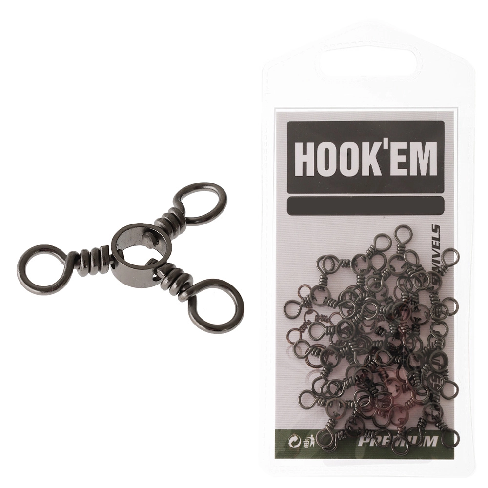 Hook'em Premium Crossline Swivels 57kg Qty 12 Hook'em Premium Crossline Swivels 57kg Qty 12