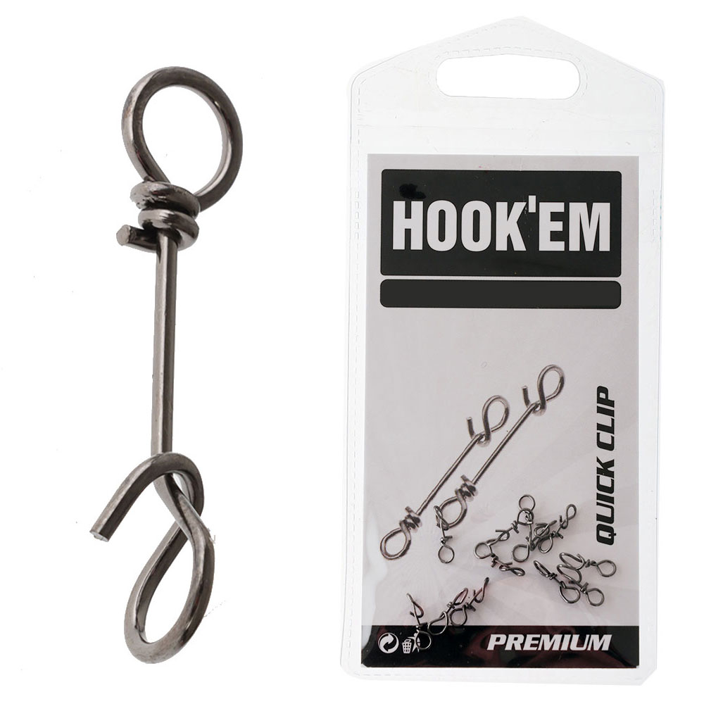 Hook'em Premium Quick Snap Clips 41kg Qty 12