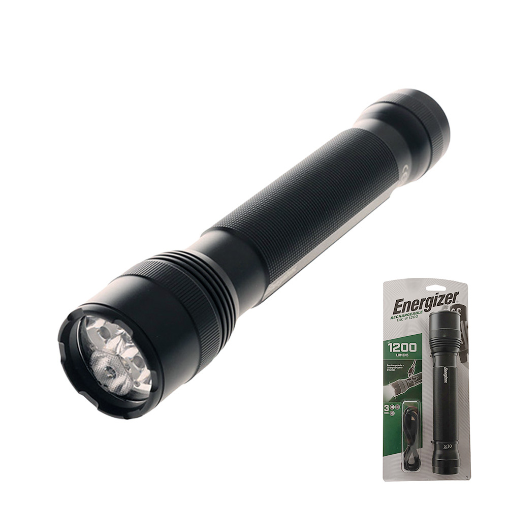 Energizer Rechargeable High-Powered Tactical Aluminium LED Torch 1200 Lumens IPX4