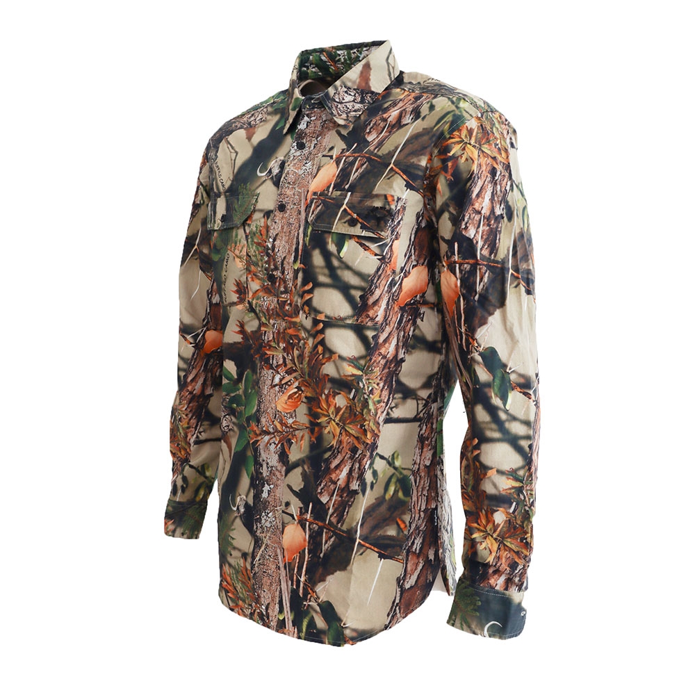 Ridgeline Yard Placket Mens Long Sleeve Shirt Buffalo Camo S
