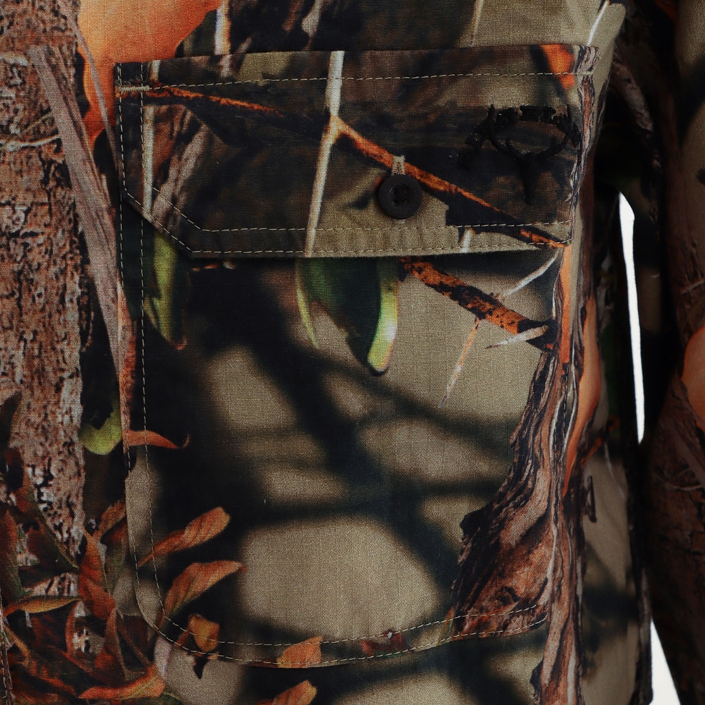 Ridgeline Yard Placket Mens Long Sleeve Shirt Buffalo Camo S