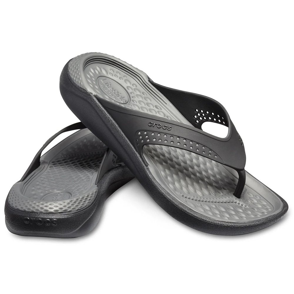 Crocs Literide Flip Jandals Black/Slate Grey Mens US10 / Womens US12