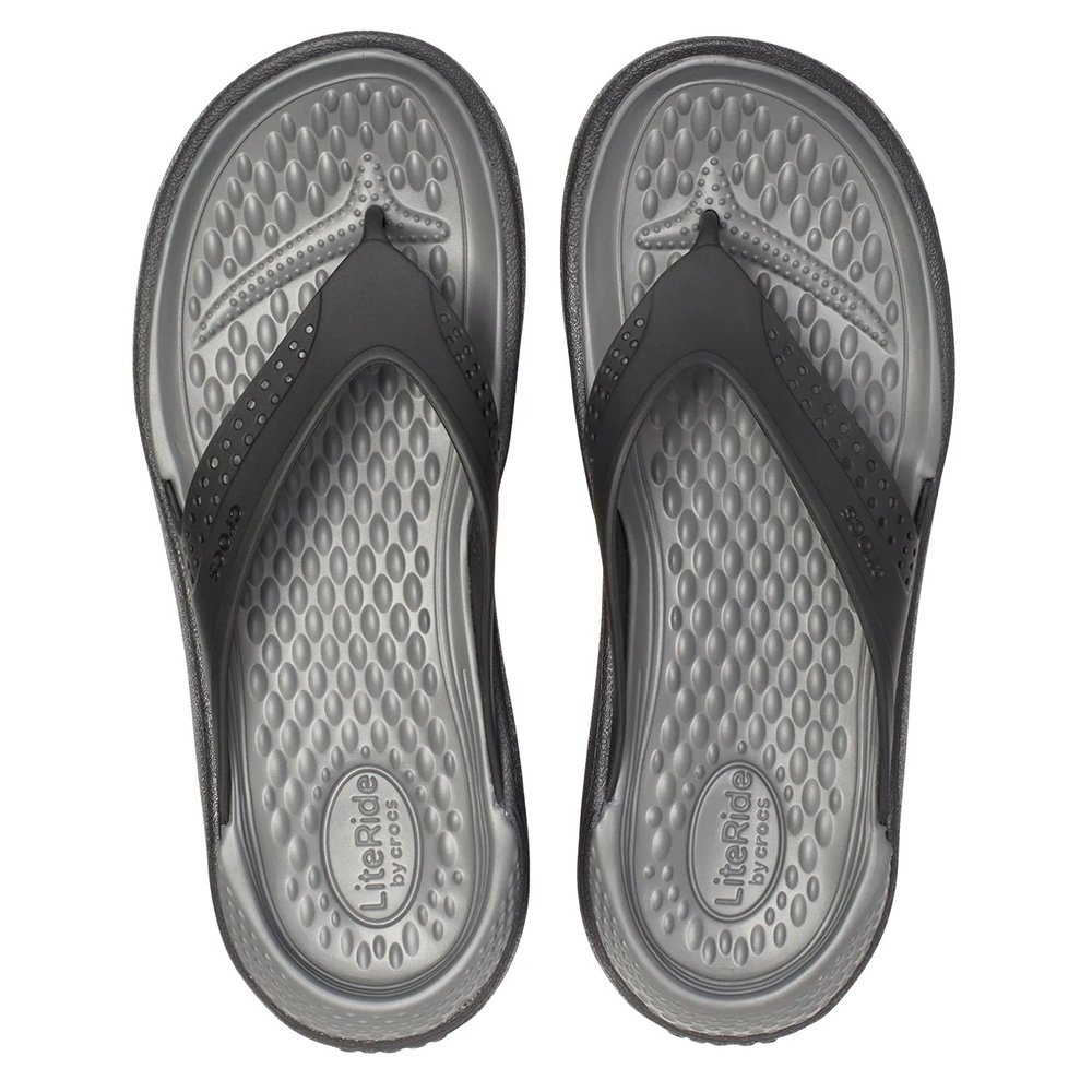 Crocs Literide Flip Jandals Black/Slate Grey Mens US10 / Womens US12