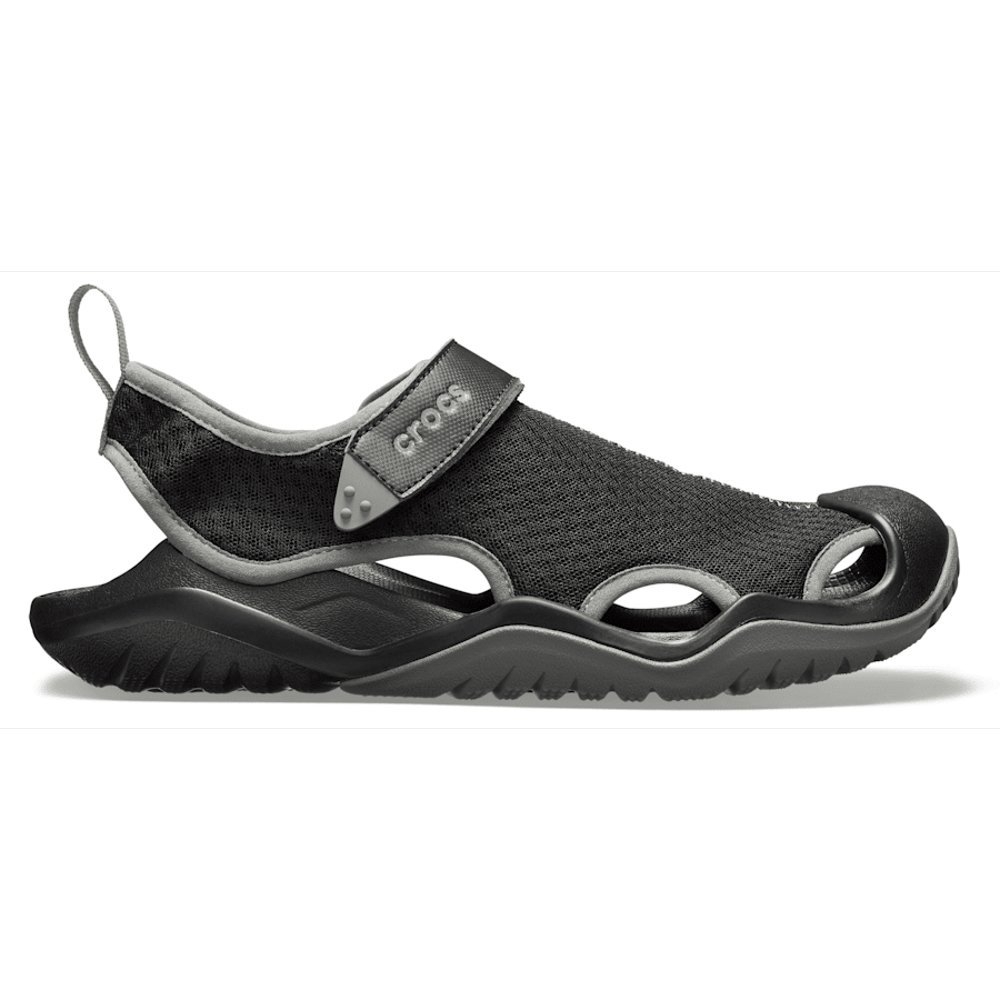 Crocs Swiftwater Mesh Deck Sandals Black Mens US14