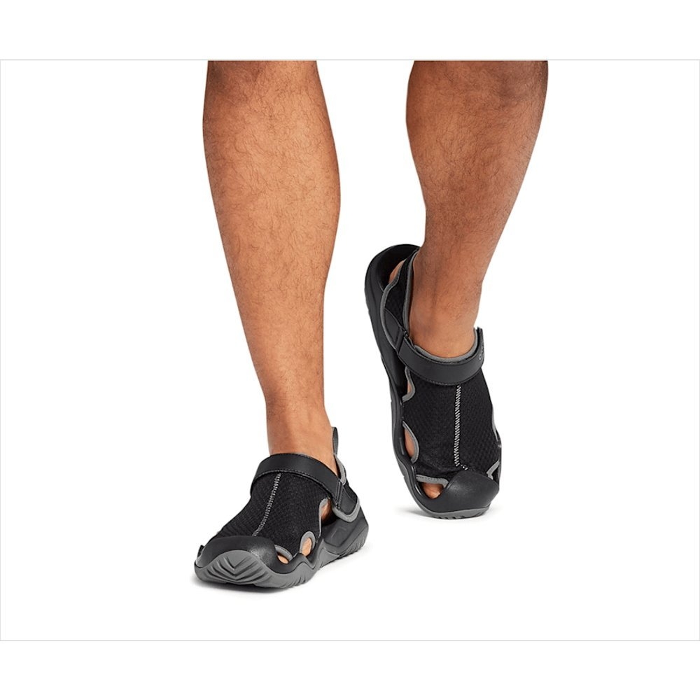 Crocs Swiftwater Mesh Deck Sandals Black Mens US14