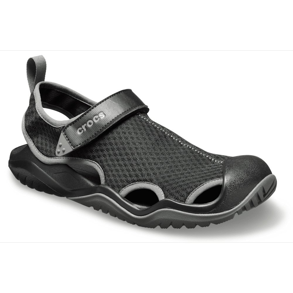 Crocs Swiftwater Mesh Deck Sandals Black Mens US14