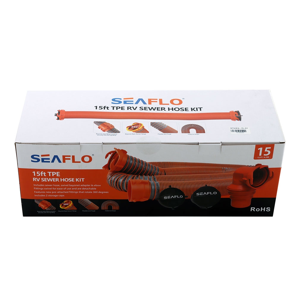 Seaflo RV Sewer Dump Hose Kit 15ft