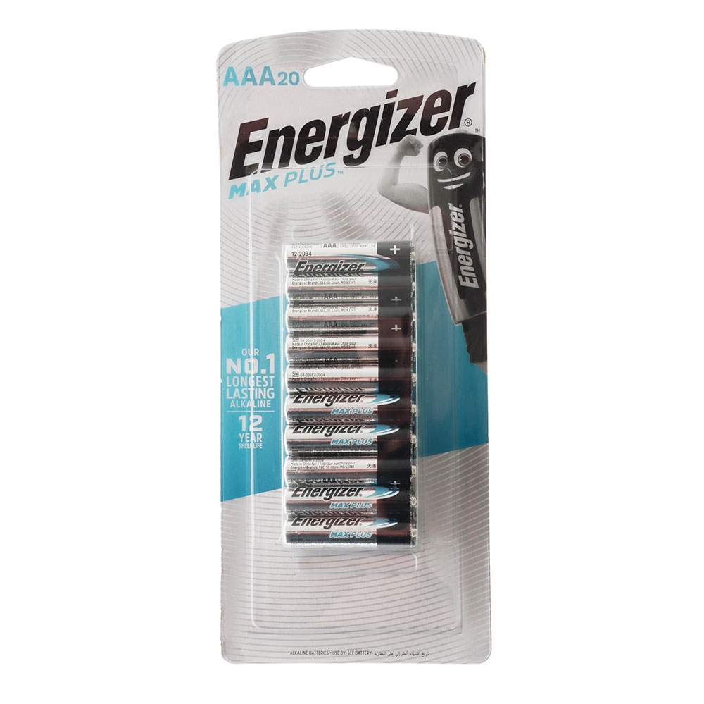 Energizer Max Plus AAA Alkaline Battery 20-Pack