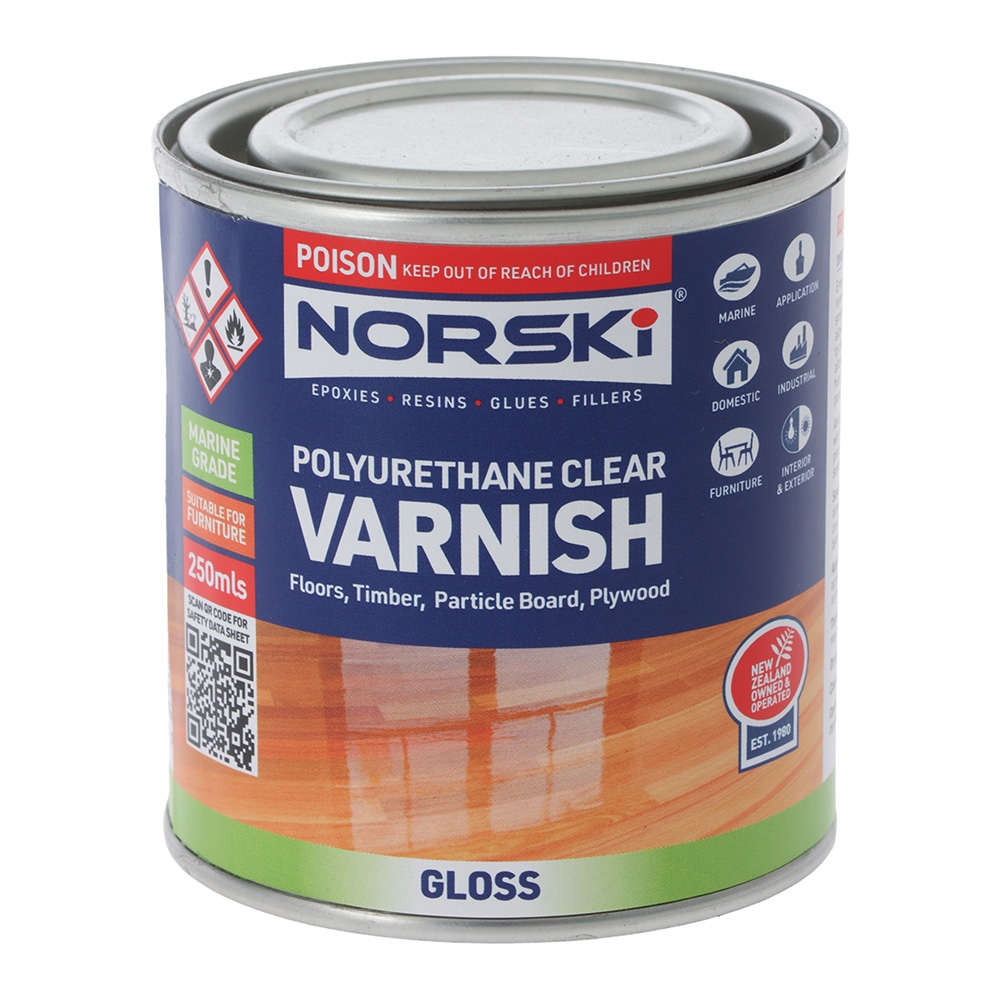 Norski Polyurethane Clear Wood Varnish (Gloss) 250ml