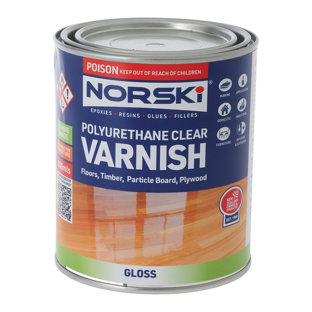 Norski Polyurethane Clear Wood Varnish (Gloss) 500ml