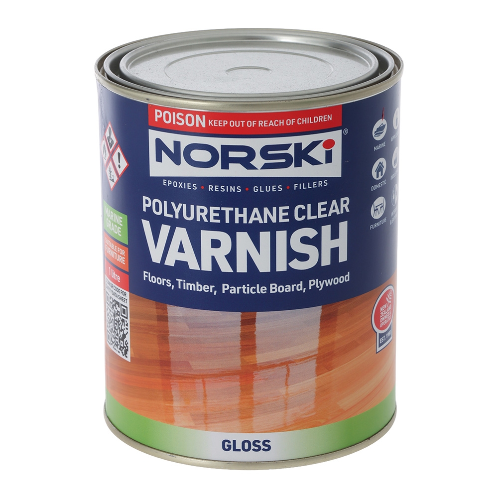 Norski Polyurethane Clear Wood Varnish (Gloss) 1L